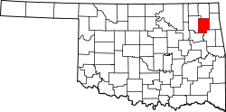 Karte von Mayes County innerhalb von Oklahoma