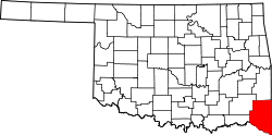 Karte von McCurtain County innerhalb von Oklahoma