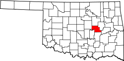 Karte von Okfuskee County innerhalb von Oklahoma
