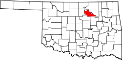Karte von Pawnee County innerhalb von Oklahoma