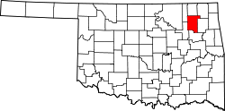 Karte von Rogers County innerhalb von Oklahoma