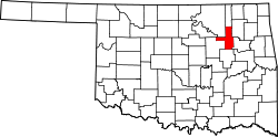 Karte von Tulsa County innerhalb von Oklahoma