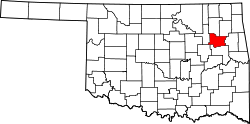 Karte von Wagoner County innerhalb von Oklahoma