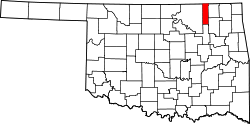 Karte von Washington County innerhalb von Oklahoma