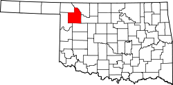 Karte von Woodward County innerhalb von Oklahoma