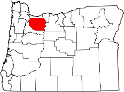 Karte von Clackamas County innerhalb von Oregon