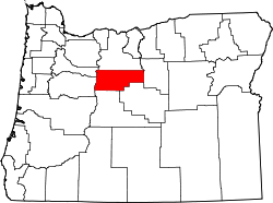 Karte von Jefferson County innerhalb von Oregon