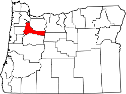 Karte von Marion County innerhalb von Oregon