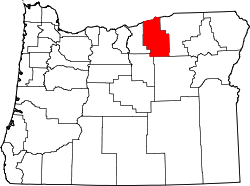 Karte von Morrow County innerhalb von Oregon