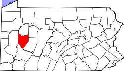 Karte von Armstrong County innerhalb von Pennsylvania