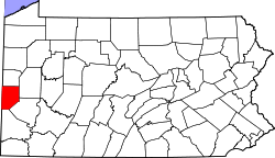 Karte von Beaver County innerhalb von Pennsylvania