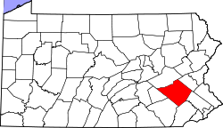 Karte von Berks County innerhalb von Pennsylvania