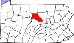 Karte von Clinton County innerhalb von Pennsylvania