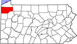 Karte von Crawford County innerhalb von Pennsylvania