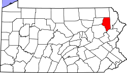 Karte von Lackawanna County innerhalb von Pennsylvania
