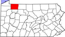 Karte von Warren County innerhalb von Pennsylvania