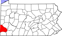 Karte von Washington County innerhalb von Pennsylvania