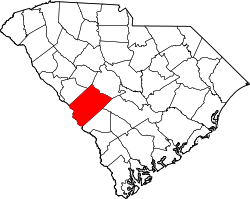 Karte von Aiken County innerhalb von South Carolina