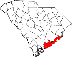 Karte von Charleston County innerhalb von South Carolina