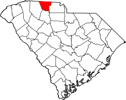 Karte von Cherokee County innerhalb von South Carolina