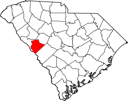Karte von Edgefield County innerhalb von South Carolina