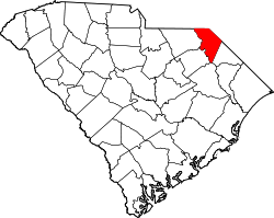 Karte von Marlboro County innerhalb von South Carolina