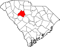 Karte von Newberry County innerhalb von South Carolina