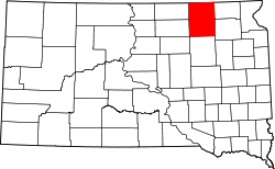 Karte von Brown County innerhalb von South Dakota