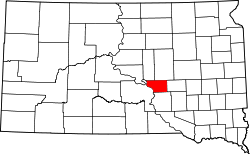 Karte von Buffalo County innerhalb von South Dakota