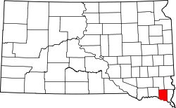 Karte von Clay County innerhalb von South Dakota