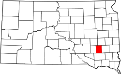 Karte von Hanson County innerhalb von South Dakota