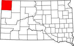 Karte von Harding County innerhalb von South Dakota