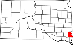 Karte von Lincoln County innerhalb von South Dakota