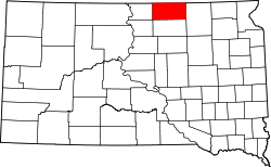Karte von McPherson County innerhalb von South Dakota