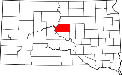 Karte von Sully County innerhalb von South Dakota