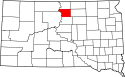 Karte von Walworth County innerhalb von South Dakota