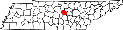 Karte von DeKalb County innerhalb von Tennessee
