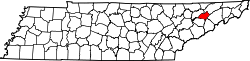 Karte von Hamblen County innerhalb von Tennessee