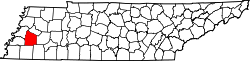 Karte von Haywood County innerhalb von Tennessee
