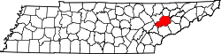 Karte von Knox County innerhalb von Tennessee