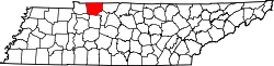 Karte von Montgomery County innerhalb von Tennessee