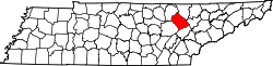 Karte von Morgan County innerhalb von Tennessee