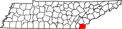 Karte von Polk County innerhalb von Tennessee