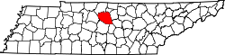 Karte von Wilson County innerhalb von Tennessee