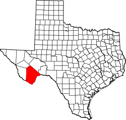 Karte von Brewster County innerhalb von Texas