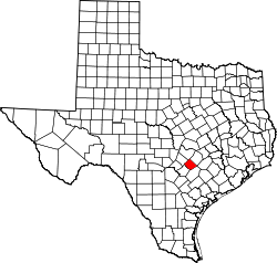 Karte von Caldwell County innerhalb von Texas