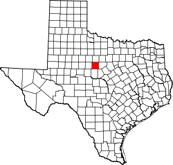 Karte von Callahan County innerhalb von Texas