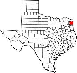Karte von Cass County innerhalb von Texas