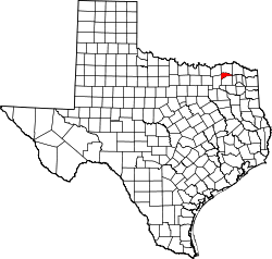 Karte von Delta County innerhalb von Texas