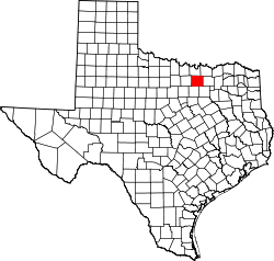 Karte von Denton County innerhalb von Texas